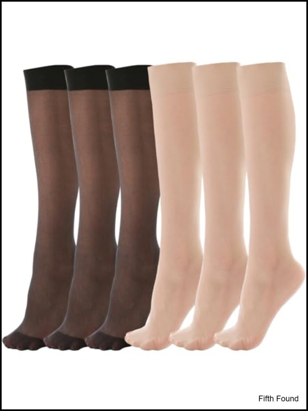 Sheer Knee High Stockings Women 20 Denier Nylon Reinforced Toe One Size